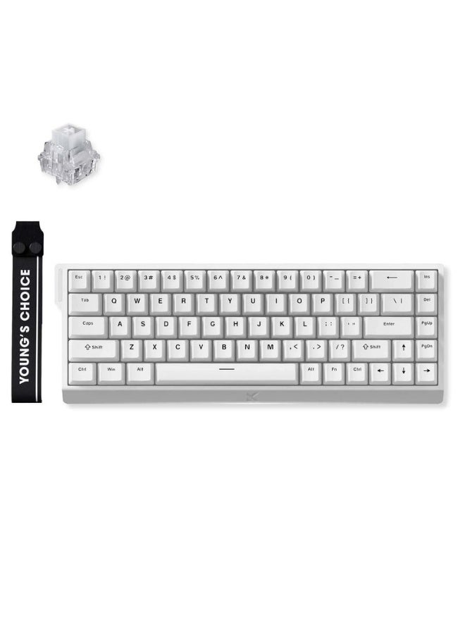 MCHOSE Ace 68 65% Compact Hall Effect Magnetic Switch Gaming Keyboard – Ice Rhino Switch, Hot-Swappable, RGB Backlit, 8K Ultra-Fast Polling, Adjustable Actuation, Wired USB-C, Mac & Windows Compatible, White | MC-Ace68-18 - Image 1